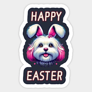 Maltipoo Easter Bunny Sticker